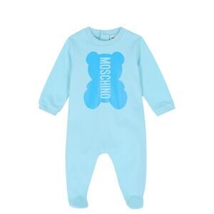 Moschino baby blue logo onesie